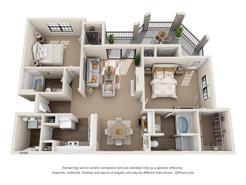 Pecan Floor Plan at Ventana Oaks Apartments, Austin, Texas